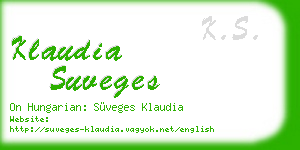 klaudia suveges business card